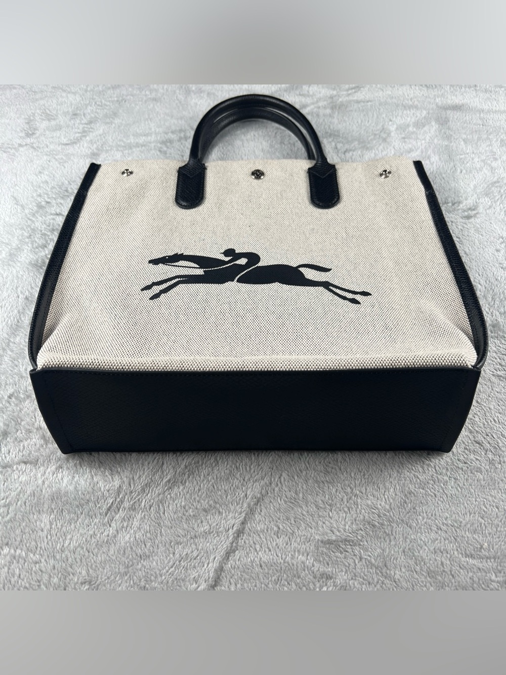 Longchamp Essential Toile Canvas & Leather Tote Women's White - Picture 4 of 13